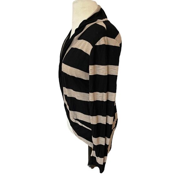 🔥4/$25 twentyone Striped Blazer Black & Tan, Medium - Picture 4 of 8